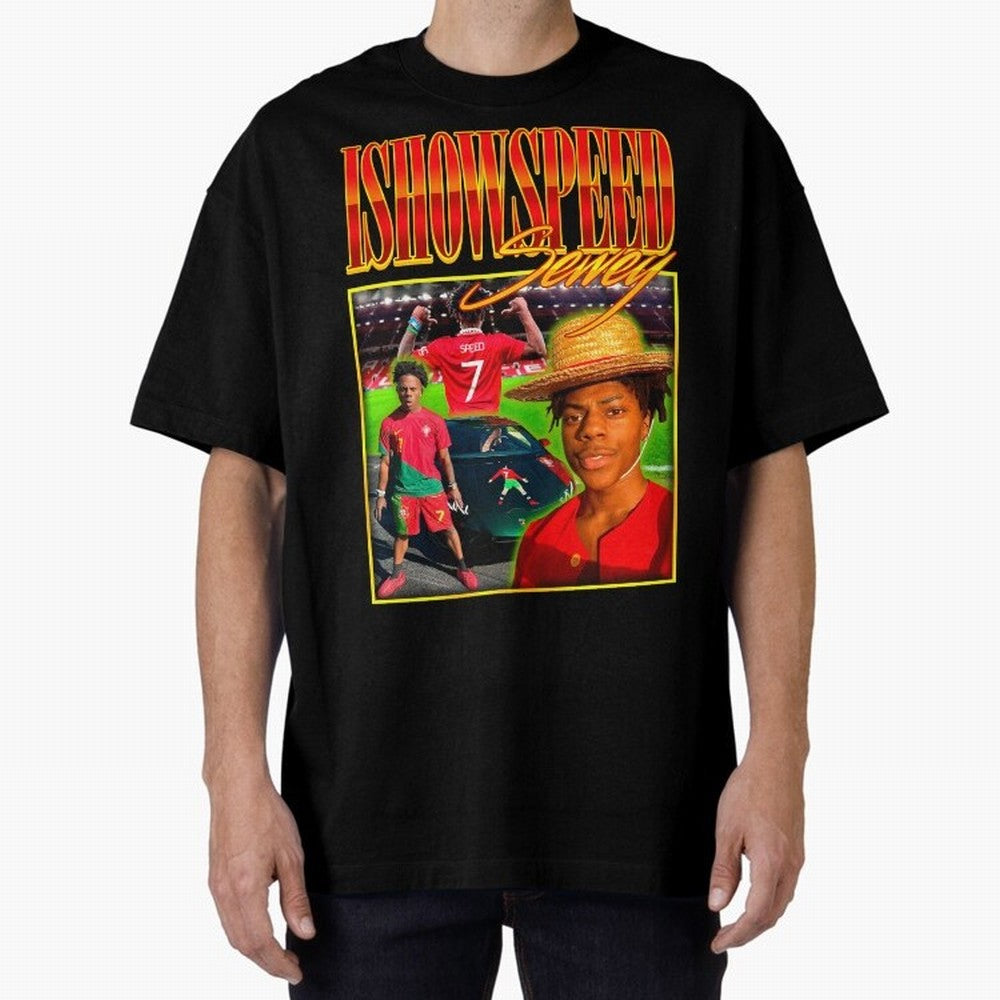 IShowSpeed Vintage Retro Y2K Design Oversized T-Shirt Make Every Match About FIFA World Cup 2026 for Fans of Messi, CR7 and Mbappe and Argentina and Brazil, Bringing Vintage Soccer Flavor, Modern Football Stars, National Flags and Final Night
