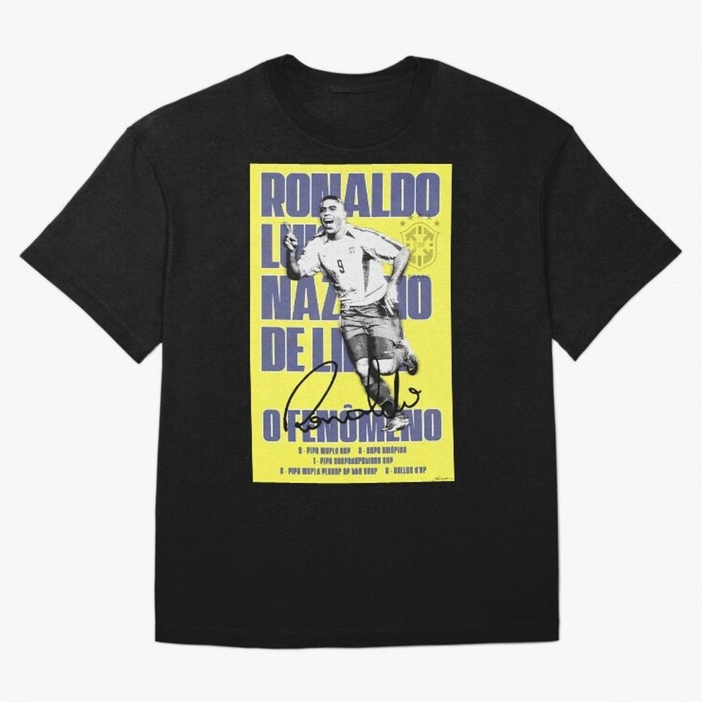 R9 Ronaldo Nazario Poster Oversized T-Shirt Show Love for Legendary Goals in FIFA World Cup 2026 for Fans of Mbappe and Portugal, Spain and Germany, Bringing Football History, Final Match Energy, Crowd Noise and Once in a Lifetime Moments; Created