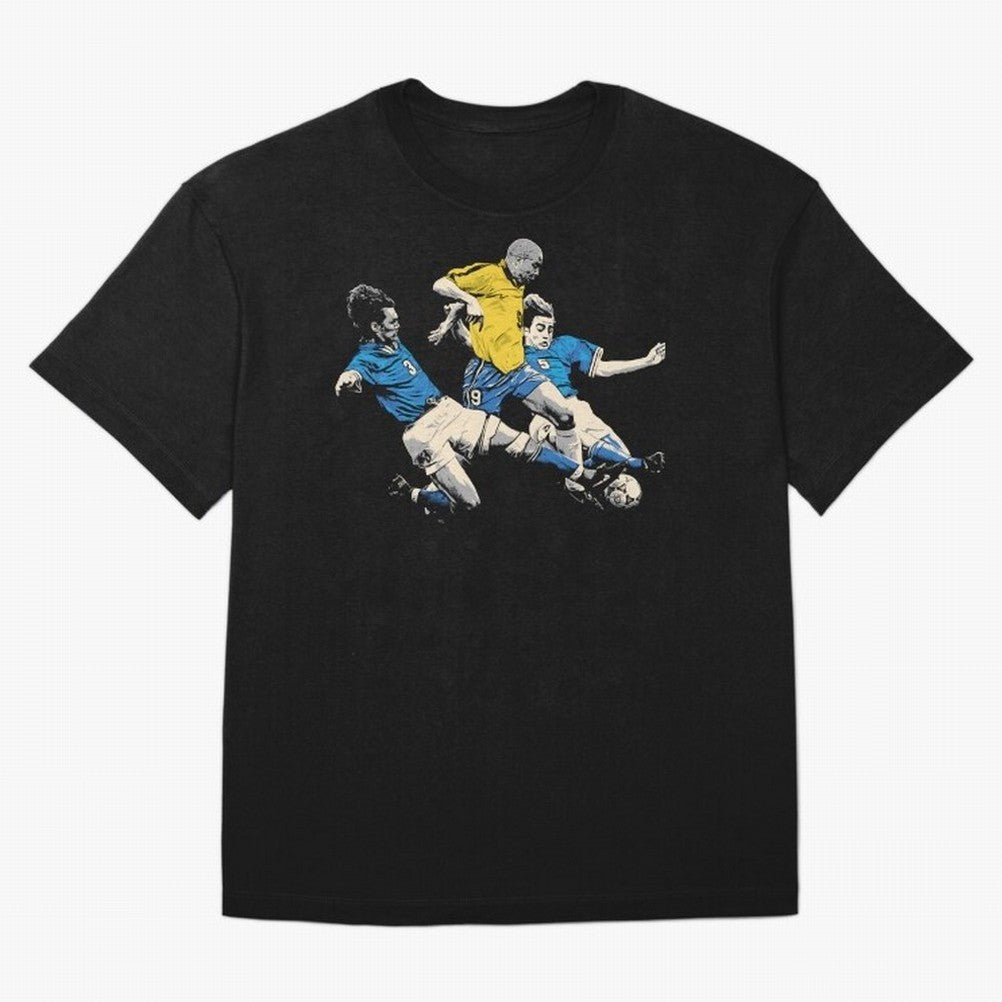 Ronaldo Nazario Oversized T-Shirt Live for the Drama of FIFA World Cup 2026 Group Stage for Fans of Messi, CR7 and Mbappe and Argentina and Brazil, Bringing Vintage Soccer Flavor, Modern Football Stars, National Flags and Final Night Emotion; Ideal