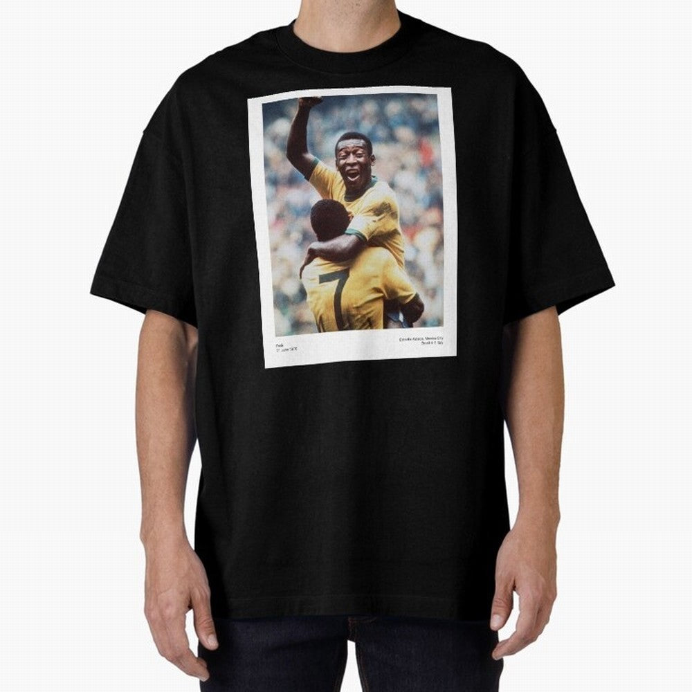 Pel¨¦'s Triumph: 1970 World Cup Legend Print Oversized T-Shirt Celebrate the Stars of the FIFA World Cup 2026 Group Stage Journey through Mbappe and Neymar Highlights, Argentina and Brazil Pride, Tournament Hype, Historic Matchups, Family Viewing