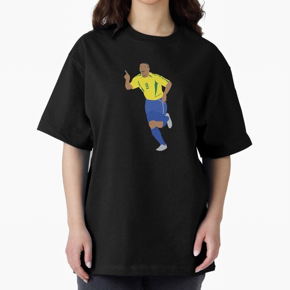 R9 Brazil - Ronaldo Oversized T-Shirt Bring Legendary Rivalry Energy to FIFA World Cup 2026 USA Canada Mexico Spirit, Filled with Portugal, Spain and Germany, CR7 and Messi, Football Festival Excitement, Trophy Ambitions, Country Rivalries and Star