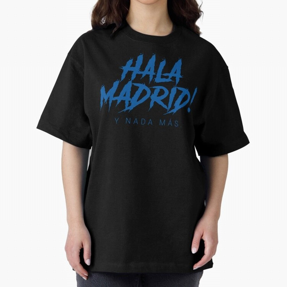 Hala Madrid Oversized T-Shirt Create FIFA World Cup 2026 Centered on Messi, CR7 and Mbappe, Portugal Energy, Football Festival Excitement, Trophy Ambitions, Country Rivalries and Star Player Buzz; Created for Match Day Parties, Soccer Gifts, Fan