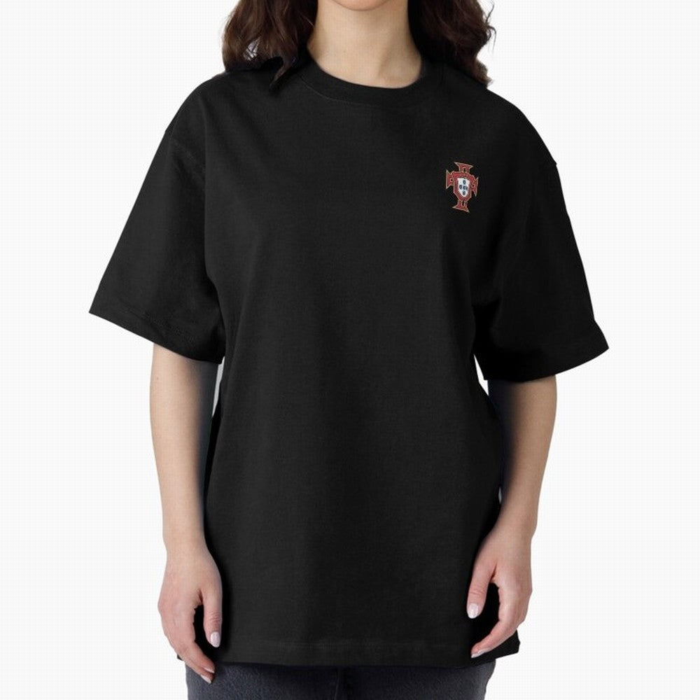 Portugal Soccer Logo Sticker Oversized T-Shirt Celebrate the Stars of the FIFA World Cup 2026 Journey through CR7 and Messi Highlights, Netherlands Pride, Championship Spirit, Famous Goals, Roaring Crowds and International Football Unity; Great for