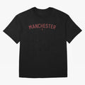 Manchester Retro Typography - MUFC Unofficial Merch Oversized T-Shirt Carry the Dream of FIFA World Cup 2026 Group Stage Connected to Neymar, Haaland and Cristiano Ronaldo, Brazil Energy, Football History, Final Match Energy, Crowd Noise and Once