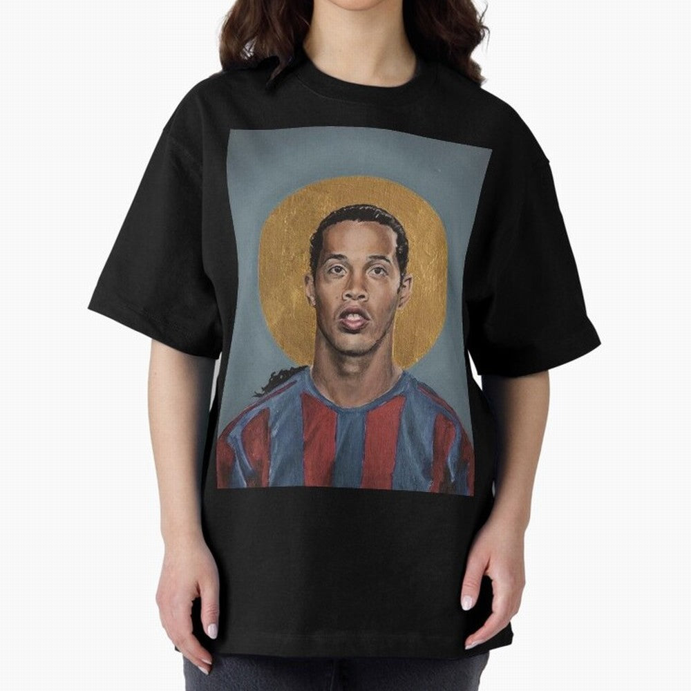 Art Ronaldinho Painting Oversized T-Shirt Feel the Trophy Chase of the FIFA World Cup 2026 USA Canada Mexico Journey through CR7 Highlights, Argentina, France and Brazil Pride, Match Day Excitement, Supporter Culture, Golden Goals and Global