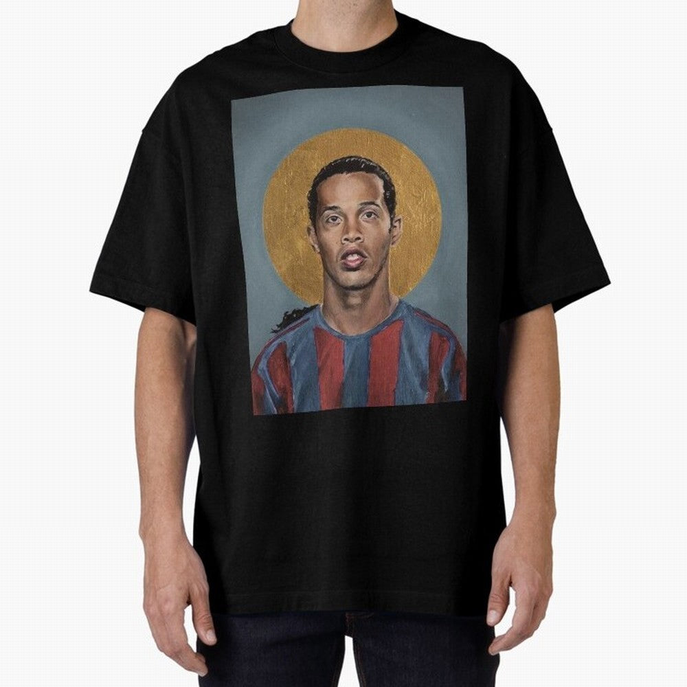 Art Ronaldinho Painting Oversized T-Shirt Feel the Trophy Chase of the FIFA World Cup 2026 USA Canada Mexico Journey through CR7 Highlights, Argentina, France and Brazil Pride, Match Day Excitement, Supporter Culture, Golden Goals and Global