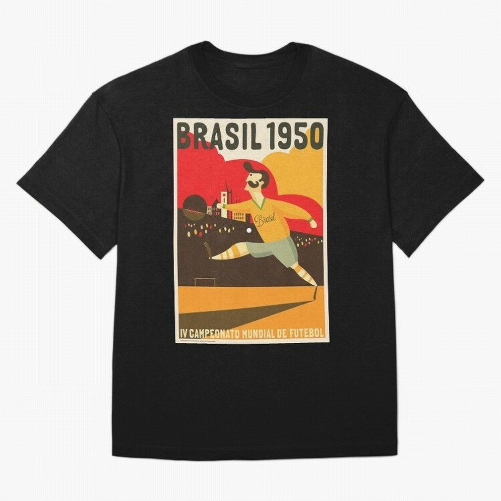 Brasil 1950 World Cup Oversized T-Shirt Relive Legendary Nights from Global Football Passion for FIFA World Cup 2026 Group Stage, Driven by Messi, CR7 and Mbappe, Portugal, Spain and Germany, Champion Mindset, Group Stage Buzz, Knockout Tension and