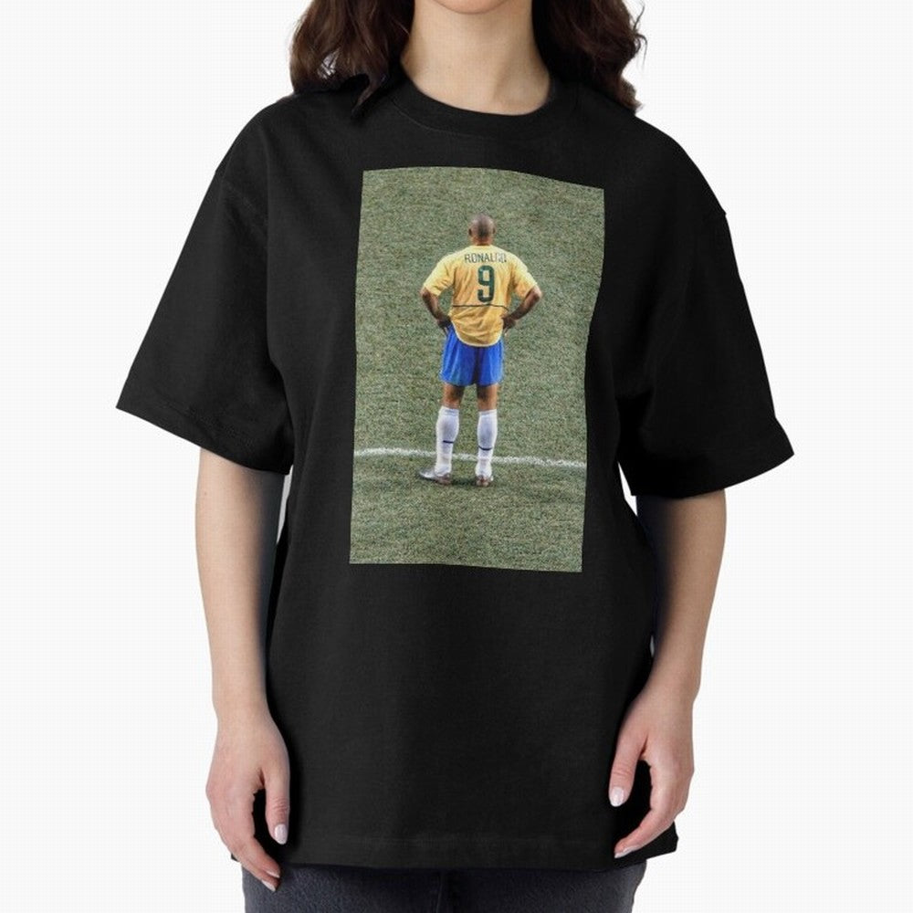Illustration Ronaldo Luis Nazario de Lima Oversized T-Shirt Support the FIFA World Cup 2026 USA Canada Mexico Journey through Haaland and Mbappe Highlights, England, France and Netherlands Pride, Vintage Soccer Flavor, Modern Football Stars,