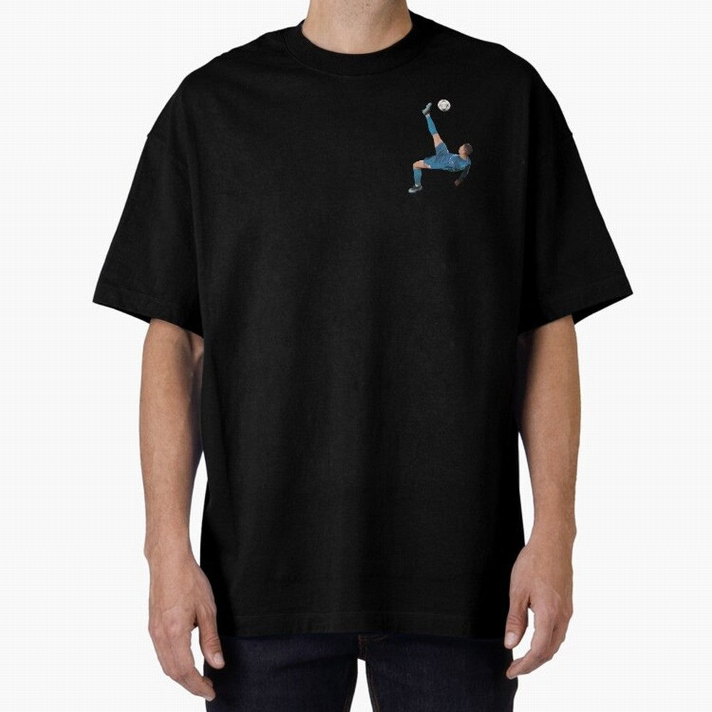 Ronaldo Bicycle Kick - Real Madrid vs Juventus Oversized T-Shirt Back Your Heroes with FIFA World Cup 2026 for Fans of Messi, CR7 and Mbappe and Portugal, Spain and Germany, Bringing Football Festival Excitement, Trophy Ambitions, Country Rivalries