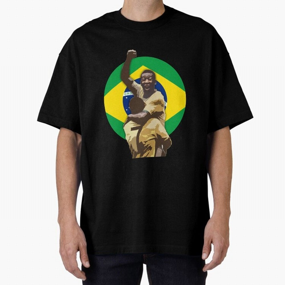 Pele Greates Footbal Player in History - Joga Bonito Oversized T-Shirt Celebrate the Next Chapter of FIFA World Cup 2026 for Fans of Haaland and England, France and Netherlands, Bringing Championship Spirit, Famous Goals, Roaring Crowds and