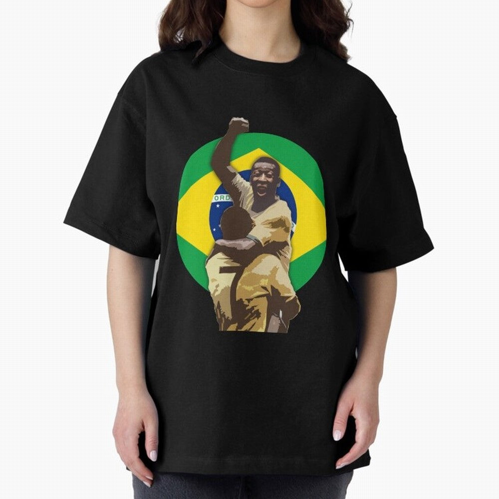 Pele Greates Footbal Player in History - Joga Bonito Oversized T-Shirt Celebrate the Next Chapter of FIFA World Cup 2026 for Fans of Haaland and England, France and Netherlands, Bringing Championship Spirit, Famous Goals, Roaring Crowds and