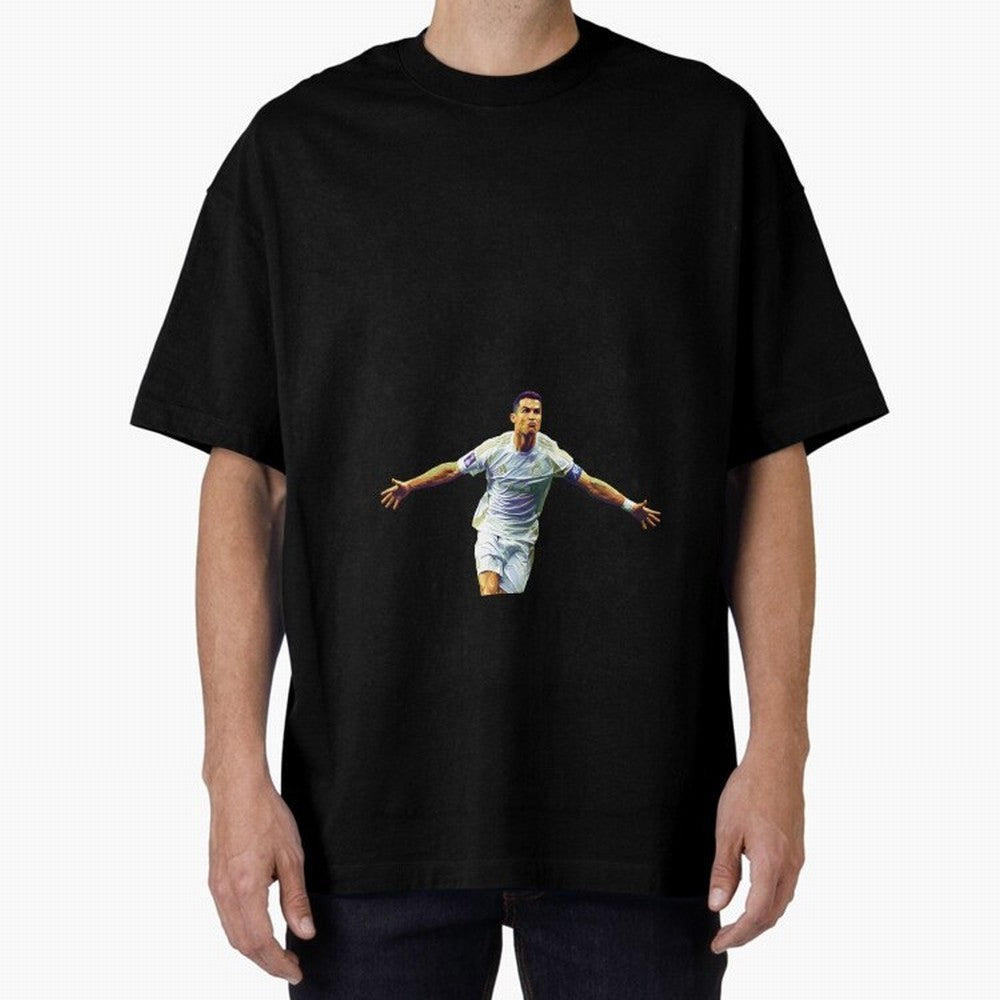 Ronaldo pop art Oversized T-Shirt Bring Global Football Passion for FIFA World Cup 2026 Group Stage, Connected to CR7 and Messi, Argentina and Brazil, Match Day Excitement, Supporter Culture, Golden Goals and Global Football Passion; Made for