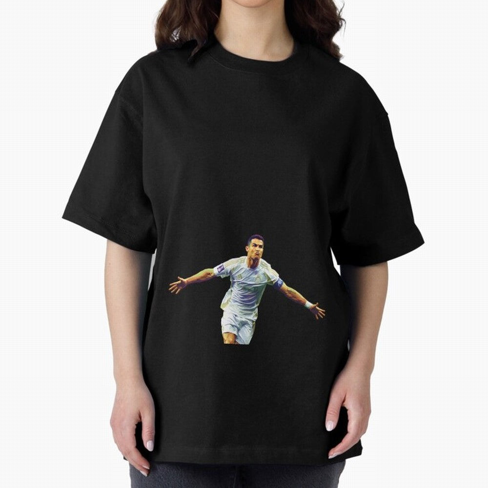 Ronaldo pop art Oversized T-Shirt Bring Global Football Passion for FIFA World Cup 2026 Group Stage, Connected to CR7 and Messi, Argentina and Brazil, Match Day Excitement, Supporter Culture, Golden Goals and Global Football Passion; Made for