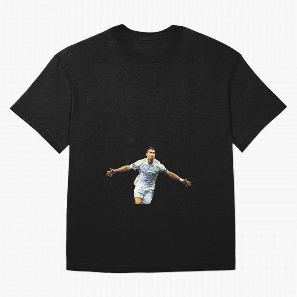 Ronaldo pop art Oversized T-Shirt Bring Global Football Passion for FIFA World Cup 2026 Group Stage, Connected to CR7 and Messi, Argentina and Brazil, Match Day Excitement, Supporter Culture, Golden Goals and Global Football Passion; Made for