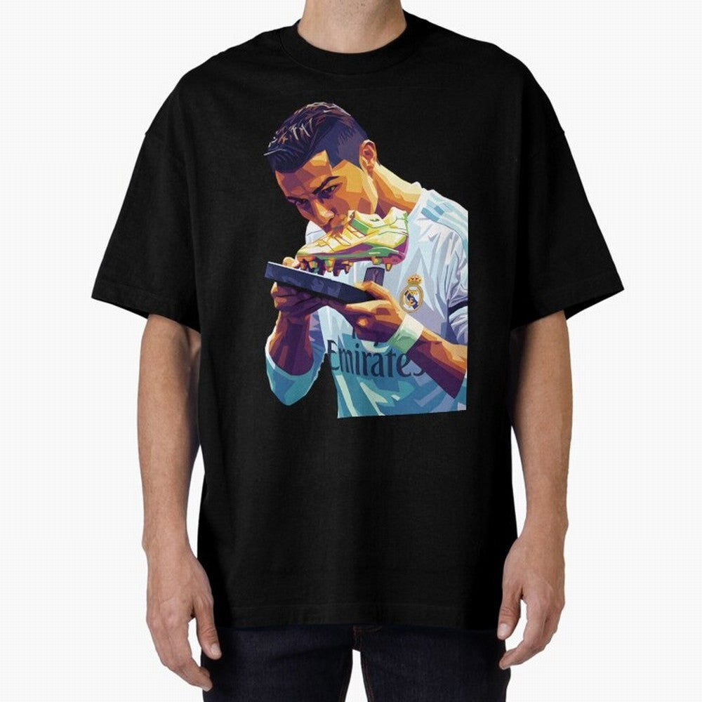 Ronaldo pop art Oversized T-Shirt Celebrate Soccer Greatness during FIFA World Cup 2026 Group Stage Featuring Cristiano Ronaldo, France Energy, Champion Mindset, Group Stage Buzz, Knockout Tension and Passionate Fan Culture; Ideal for Passionate