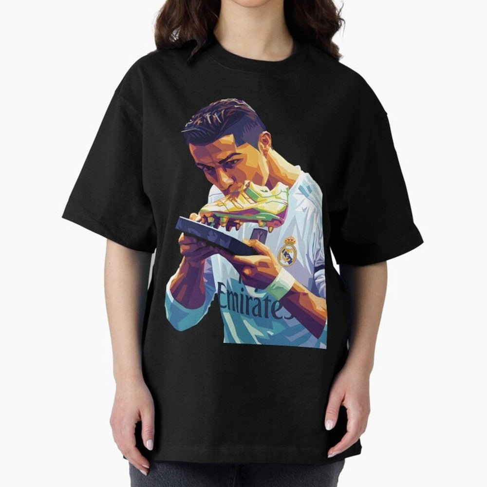 Ronaldo pop art Oversized T-Shirt Celebrate Soccer Greatness during FIFA World Cup 2026 Group Stage Featuring Cristiano Ronaldo, France Energy, Champion Mindset, Group Stage Buzz, Knockout Tension and Passionate Fan Culture; Ideal for Passionate