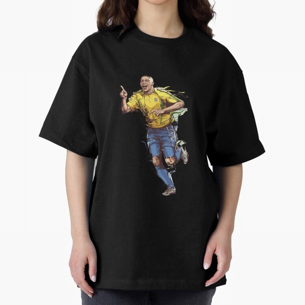 Brazilian Football Player from Milano Oversized T-Shirt Celebrate Fan Culture around Global Football Passion for FIFA World Cup 2026 USA Canada Mexico, Built around CR7 and Messi, France and Portugal, Fan Favorite Moments, National Team Passion,