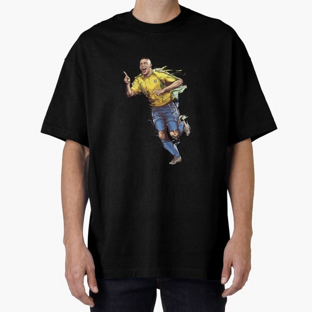 Brazilian Football Player from Milano Oversized T-Shirt Celebrate Fan Culture around Global Football Passion for FIFA World Cup 2026 USA Canada Mexico, Built around CR7 and Messi, France and Portugal, Fan Favorite Moments, National Team Passion,