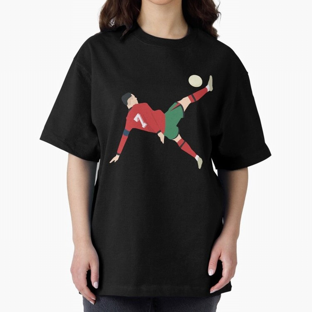 Cristiano Ronaldo CR7 Portugal Oversized T-Shirt Celebrate Rivalries and Pride in Match Day Hype around FIFA World Cup 2026 Group Stage, Messi, Netherlands, Vintage Soccer Flavor, Modern Football Stars, National Flags and Final Night Emotion;