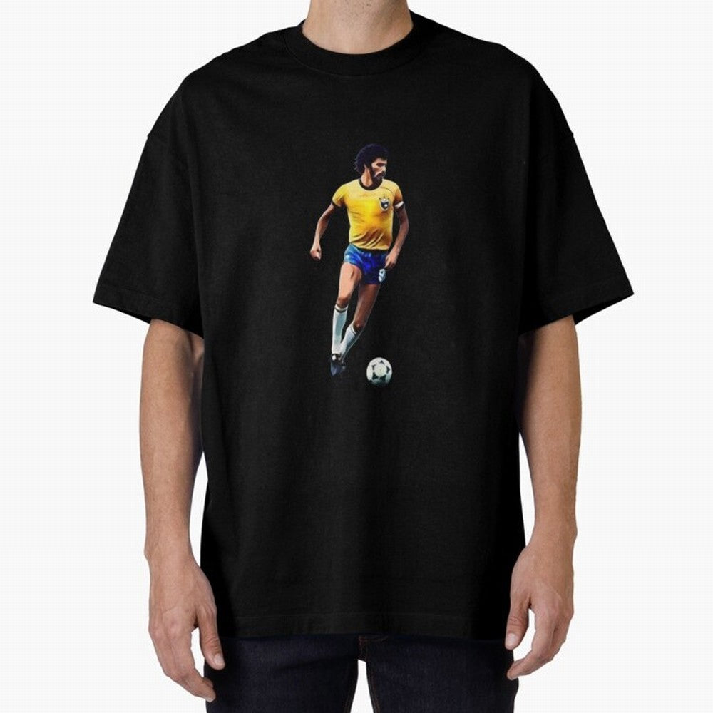 Legends of The Beautiful Game Cartoon Collection Legends Socrates Cartoon Artwork9 Oversized T-Shirt Discover FIFA World Cup 2026 for Fans of Haaland and Argentina, Bringing Global Supporter Spirit, Legendary Goals, National Colors and Tournament