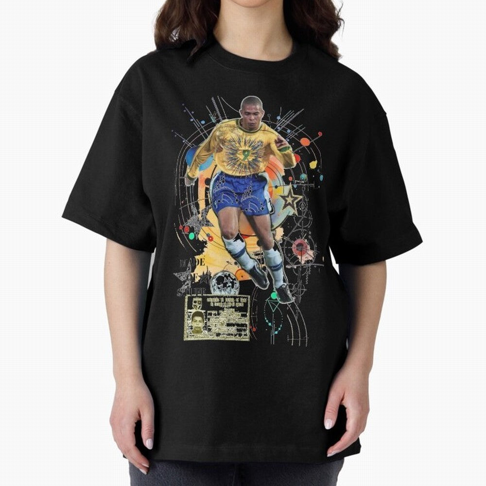 Ronaldo Nazario Football Playmaker Oversized T-Shirt Feel FIFA World Cup 2026 USA Canada Mexico Spirit, Filled with Argentina, France and Brazil, Messi, CR7 and Mbappe, Football History, Final Match Energy, Crowd Noise and Once in a Lifetime