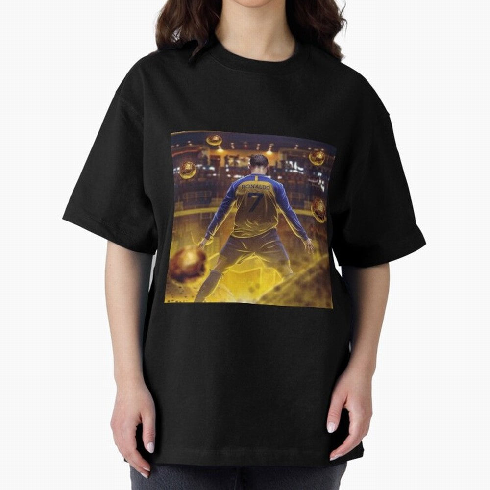 Ronaldo al nassr Oversized T-Shirt Discover FIFA World Cup 2026 Group Stage for Fans of Cristiano Ronaldo and Portugal, Bringing Worldwide Fan Energy, Dramatic Goals, Stadium Lights and Championship Celebrations; Made for Collectors Who Enjoy