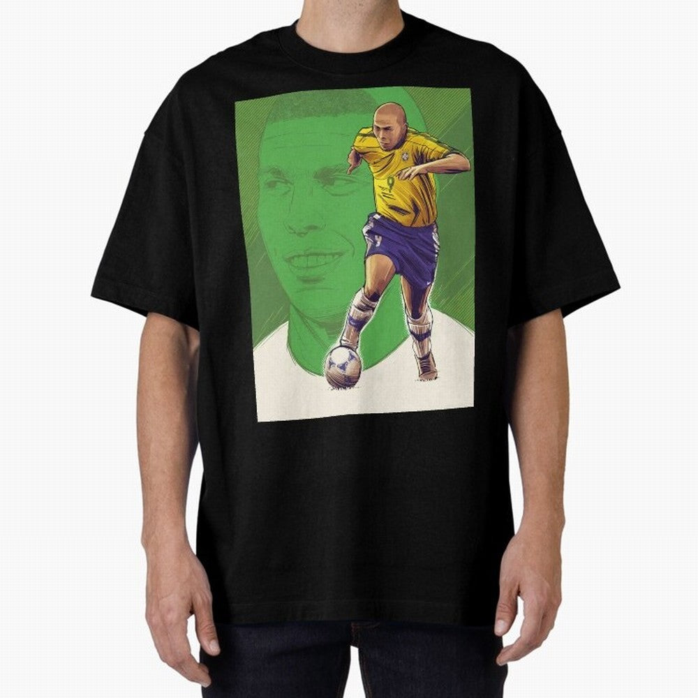 Wallpaper Ronaldo Nazario Oversized T-Shirt Represent the Passion of FIFA World Cup 2026 USA Canada Mexico Centered on Cristiano Ronaldo, Netherlands Energy, Retro Football Energy, Iconic Rivalries, Trophy Chase Drama and Stadium Atmosphere;