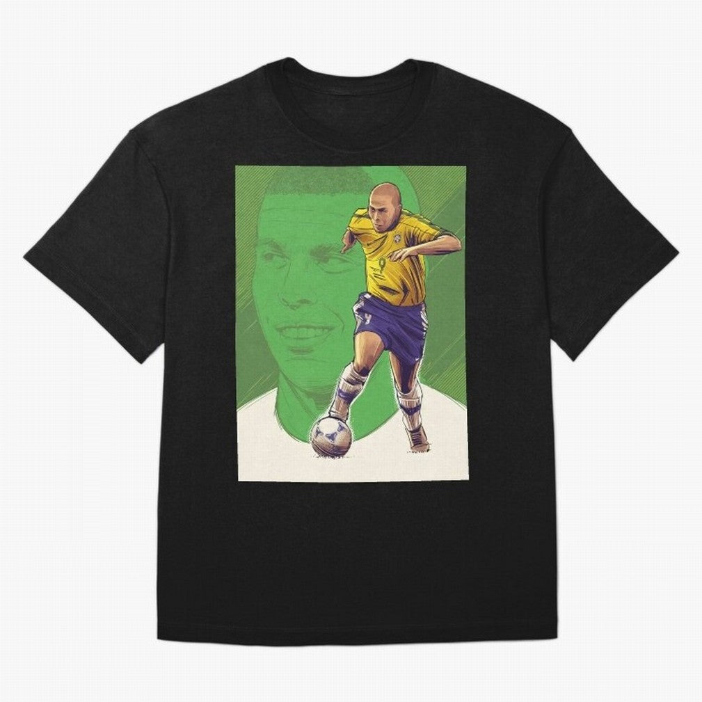 Wallpaper Ronaldo Nazario Oversized T-Shirt Represent the Passion of FIFA World Cup 2026 USA Canada Mexico Centered on Cristiano Ronaldo, Netherlands Energy, Retro Football Energy, Iconic Rivalries, Trophy Chase Drama and Stadium Atmosphere;