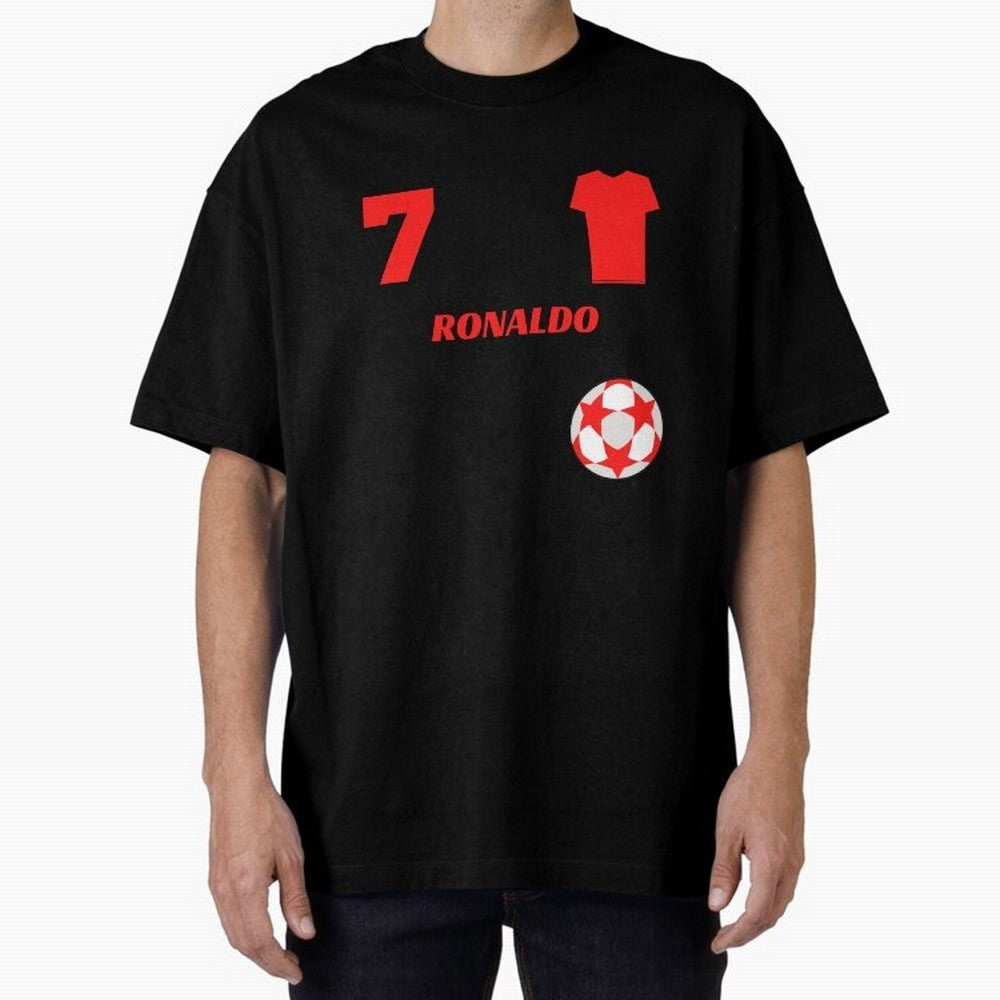 Ronaldo 7 - Man U Back to Manchester Oversized T-Shirt Enjoy Global Football Passion for FIFA World Cup 2026 Group Stage, Built around Haaland and Mbappe, Portugal, Sports Nostalgia, International Competition, Famous Players and Unforgettable