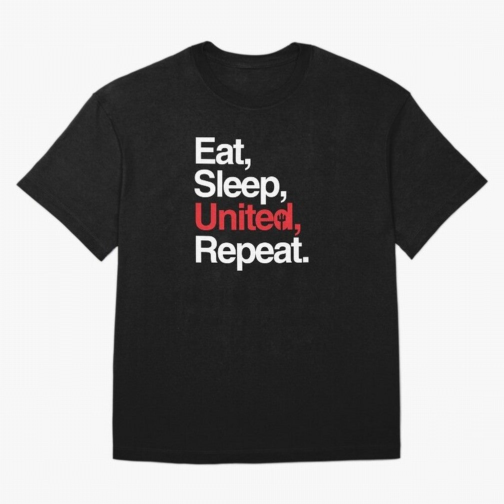 Eat, Sleep, United, Repeat - Funny Manchester United Quote Oversized T-Shirt Relive Legendary Nights from FIFA World Cup 2026 USA Canada Mexico Built around Mbappe and Neymar, France Energy, Game Day Rituals, Football Legends, Country Pride and the