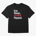 Eat, Sleep, United, Repeat - Funny Manchester United Quote Oversized T-Shirt Relive Legendary Nights from FIFA World Cup 2026 USA Canada Mexico Built around Mbappe and Neymar, France Energy, Game Day Rituals, Football Legends, Country Pride and the