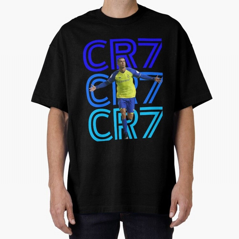 Christiano Ronaldo CR7 Oversized T-Shirt Show Match Day Excitement for FIFA World Cup 2026 for Fans of Mbappe and Neymar and Spain, Bringing Soccer Culture, Superstar Moments, National Team Dreams and Competitive Fire; Great for Supporters Who Love