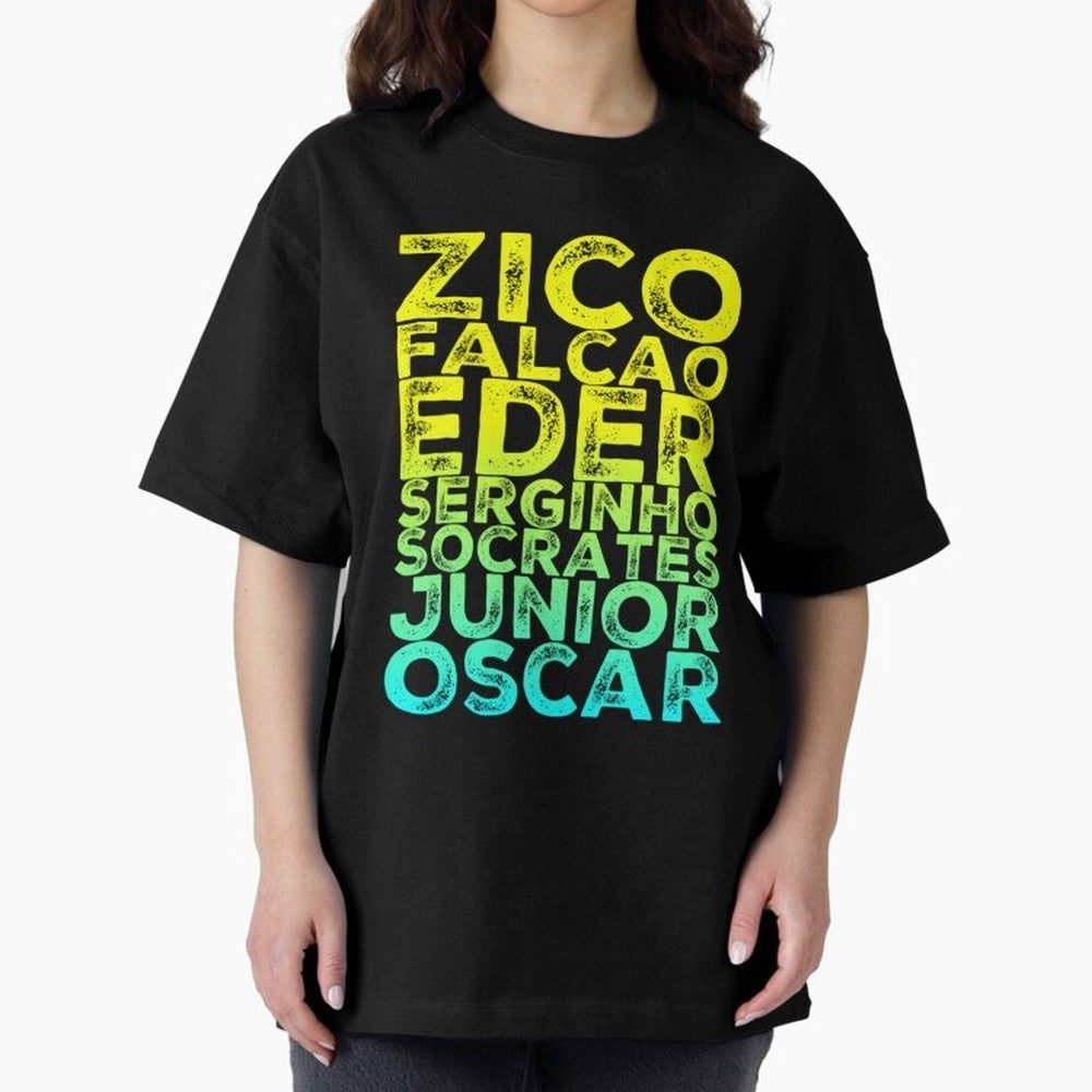 Brazil 1982 zico socrates eder best team never to win world cup79 Oversized T-Shirt Back Your Heroes with the FIFA World Cup 2026 Group Stage Journey through Cristiano Ronaldo Highlights, France and Portugal Pride, Fan Favorite Moments, National