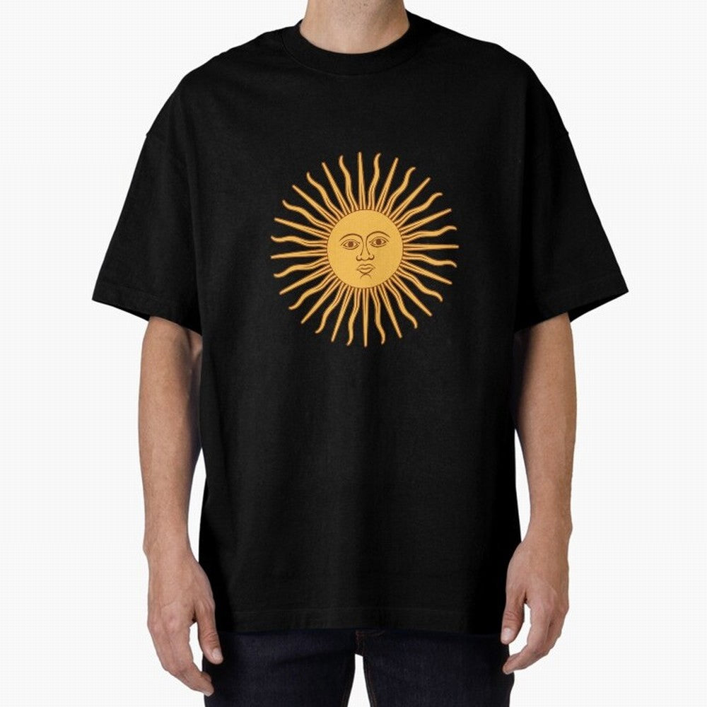 Argentina's Sun Oversized T-Shirt Capture Global Football Passion for FIFA World Cup 2026 Group Stage, Capturing Neymar, Spain, Champion Mindset, Group Stage Buzz, Knockout Tension and Passionate Fan Culture; Ideal for Fans Who Follow Messi,