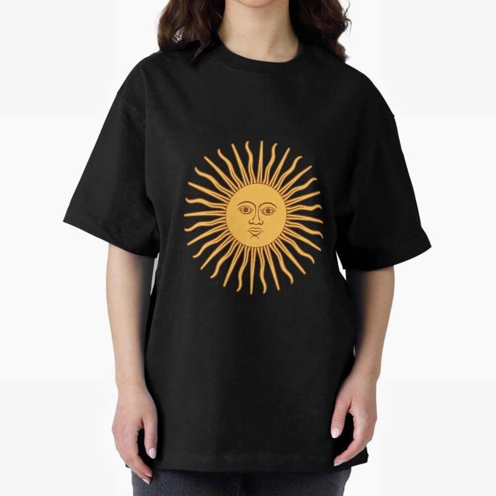 Argentina's Sun Oversized T-Shirt Capture Global Football Passion for FIFA World Cup 2026 Group Stage, Capturing Neymar, Spain, Champion Mindset, Group Stage Buzz, Knockout Tension and Passionate Fan Culture; Ideal for Fans Who Follow Messi,