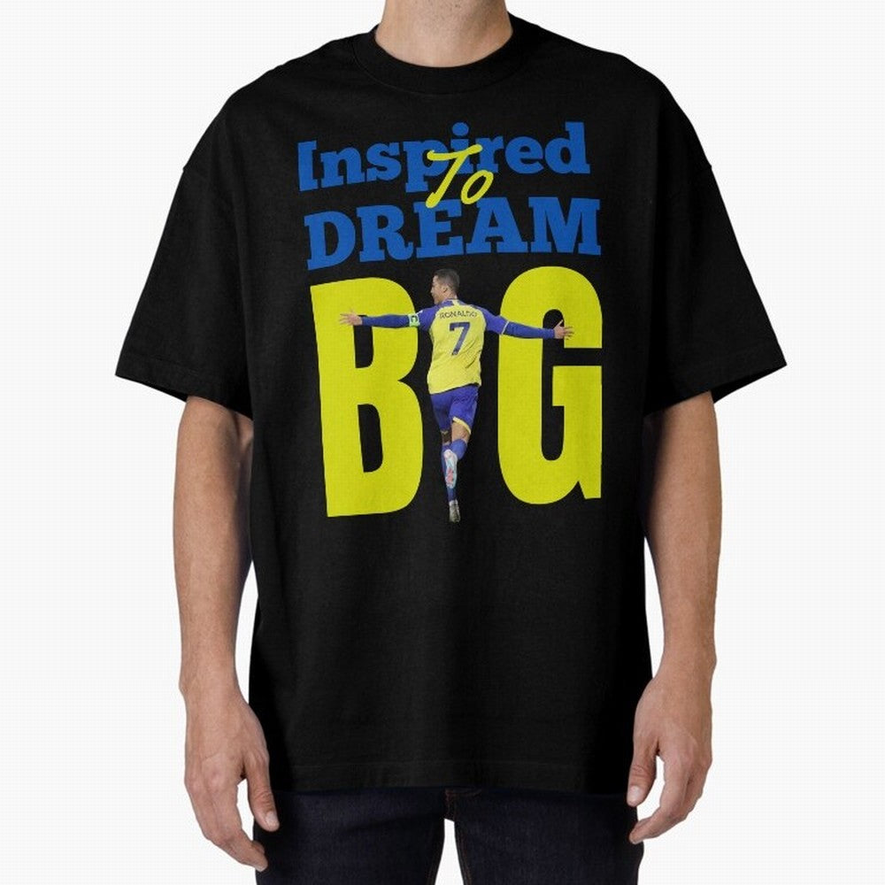 Inspired To Dream Big Oversized T-Shirt Celebrate Soccer Greatness during FIFA World Cup 2026 Group Stage Spirit, Built around Portugal, Spain and Germany, Cristiano Ronaldo, Retro Football Energy, Iconic Rivalries, Trophy Chase Drama and Stadium