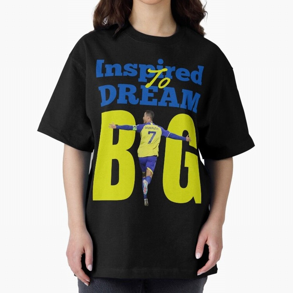 Inspired To Dream Big Oversized T-Shirt Celebrate Soccer Greatness during FIFA World Cup 2026 Group Stage Spirit, Built around Portugal, Spain and Germany, Cristiano Ronaldo, Retro Football Energy, Iconic Rivalries, Trophy Chase Drama and Stadium