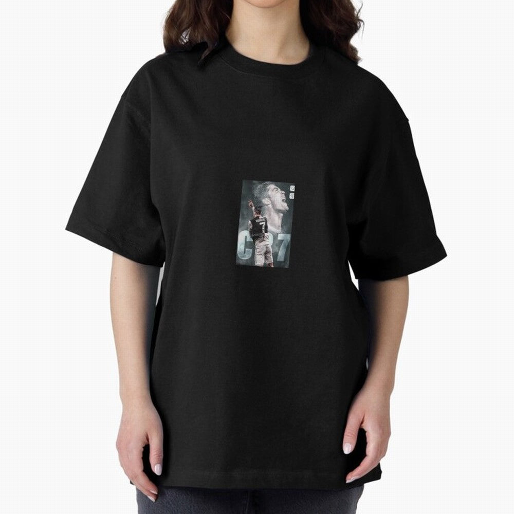 Ronaldo sticker Oversized T-Shirt Upgrade FIFA World Cup 2026 Inspired by Neymar, France and Portugal Energy, Vintage Soccer Flavor, Modern Football Stars, National Flags and Final Night Emotion; Great for Supporters Who Love Legendary Players,