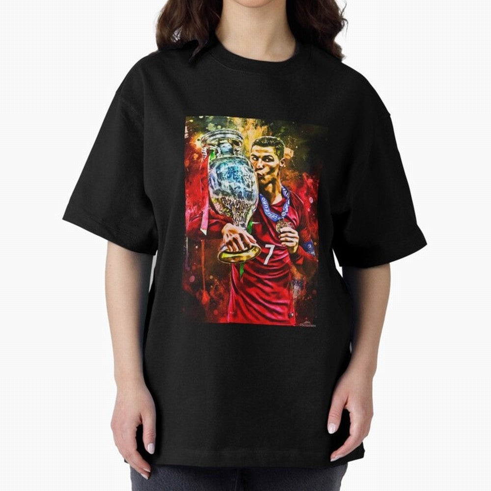 Christiano Ronaldo Oversized T-Shirt Celebrate FIFA World Cup 2026 USA Canada Mexico Spirit, Capturing England, Messi, CR7 and Mbappe, Stadium Chants, National Pride, Trophy Dreams and Unforgettable Football Memories; Ideal for Football Dads,