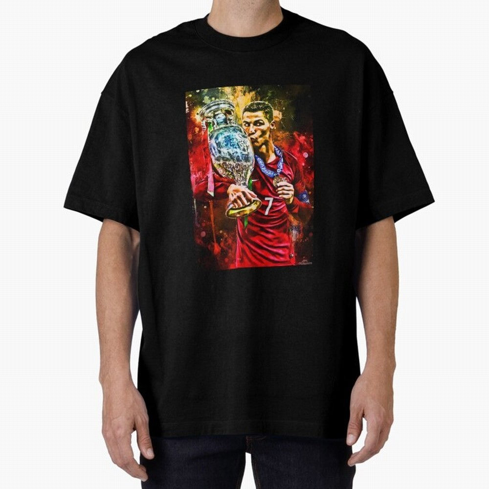 Christiano Ronaldo Oversized T-Shirt Celebrate FIFA World Cup 2026 USA Canada Mexico Spirit, Capturing England, Messi, CR7 and Mbappe, Stadium Chants, National Pride, Trophy Dreams and Unforgettable Football Memories; Ideal for Football Dads,