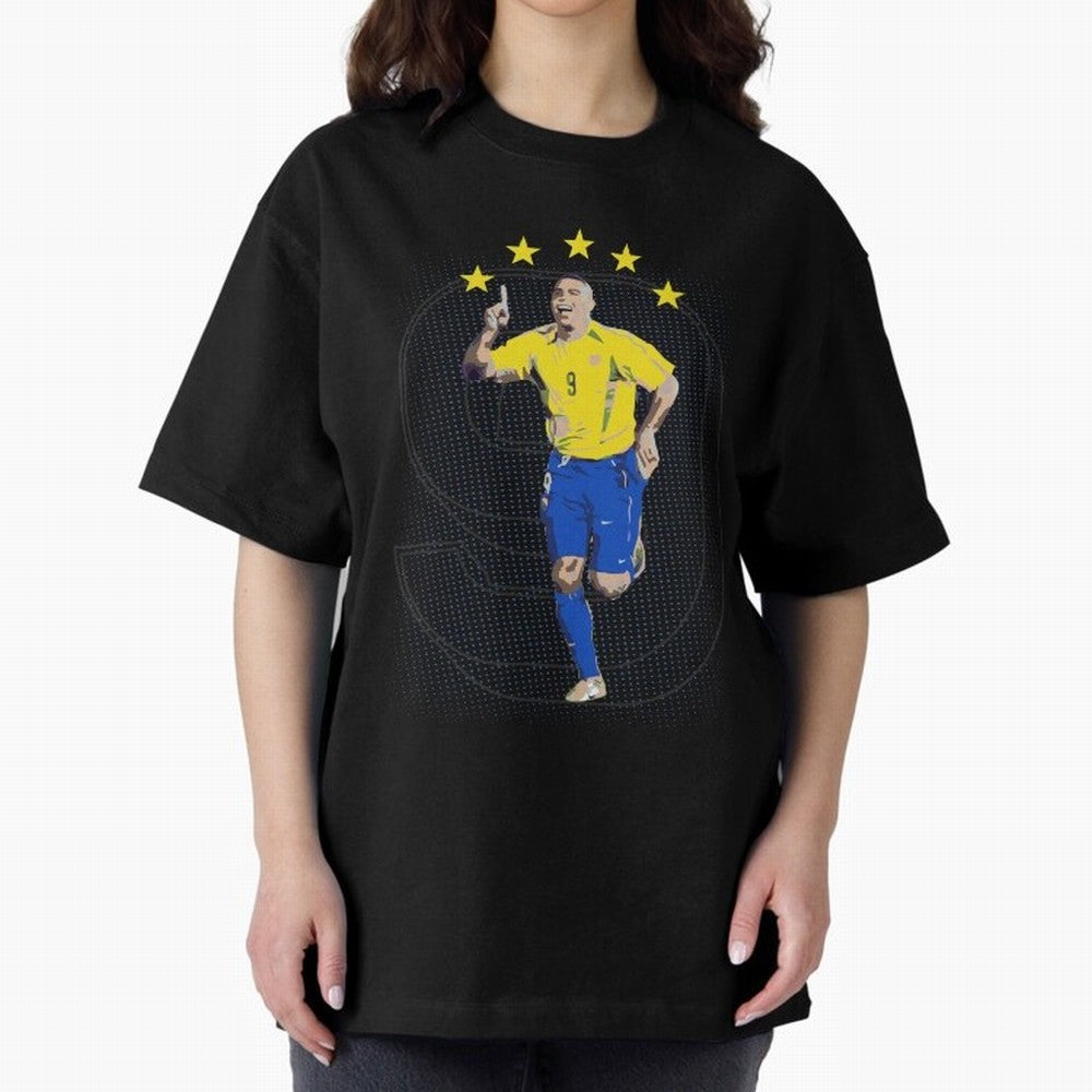 Ronaldo Fenomeno Oversized T-Shirt Create FIFA World Cup 2026 Spirit, Featuring Spain, CR7 and Messi, Global Supporter Spirit, Legendary Goals, National Colors and Tournament Celebration; Perfect for People Who Love Argentina, Brazil, France,
