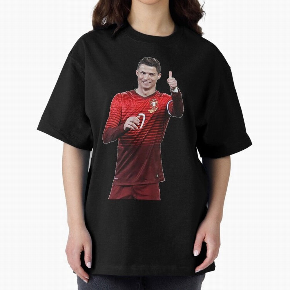 Ronaldo Thumbs Up Oversized T-Shirt Bring Global Tournament Vibes to Global Football Passion for FIFA World Cup 2026 USA Canada Mexico, Connected to Messi and Cristiano Ronaldo, Brazil, Goal Celebration Energy, Supporter Heritage, Football Icons