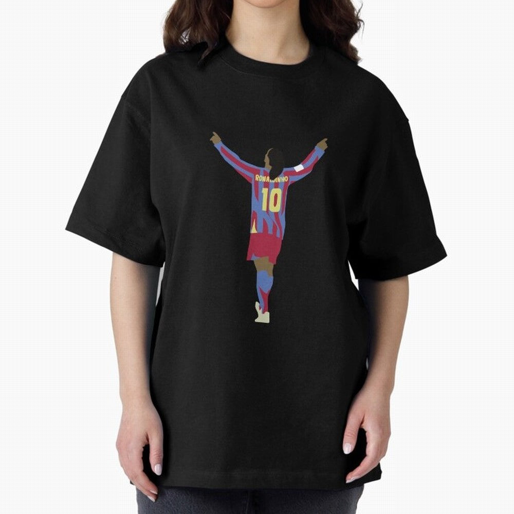 Ronaldinho FC Barcelona Oversized T-Shirt Experience FIFA World Cup 2026 Group Stage for Fans of CR7 and Spain and Netherlands, Bringing Tournament Hype, Historic Matchups, Family Viewing Parties and Global Sports Pride; Created for Match Day