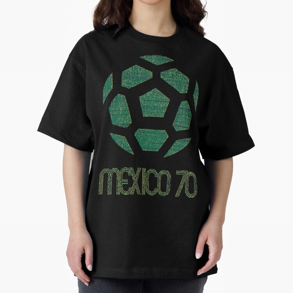 Mexico 70 World Cup Oversized T-Shirt Bring Champion Energy into FIFA World Cup 2026 USA Canada Mexico for Fans of Messi and Cristiano Ronaldo and England, France and Netherlands, Bringing Championship Spirit, Famous Goals, Roaring Crowds and