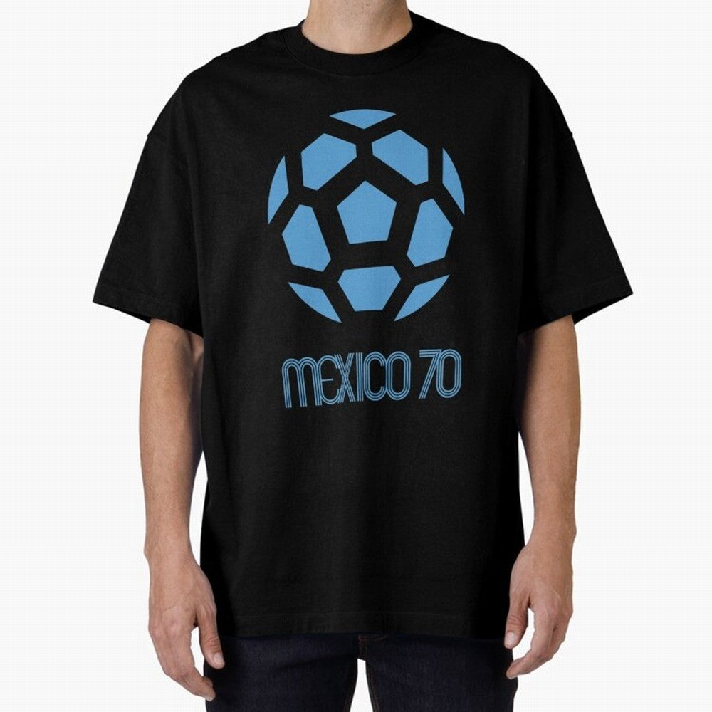 Retro World Cup 70 Logo Oversized T-Shirt Represent Football Lovers during Global Football Passion for FIFA World Cup 2026, Built around Mbappe, France and Portugal, Fan Favorite Moments, National Team Passion, Big Match Drama and Soccer History;