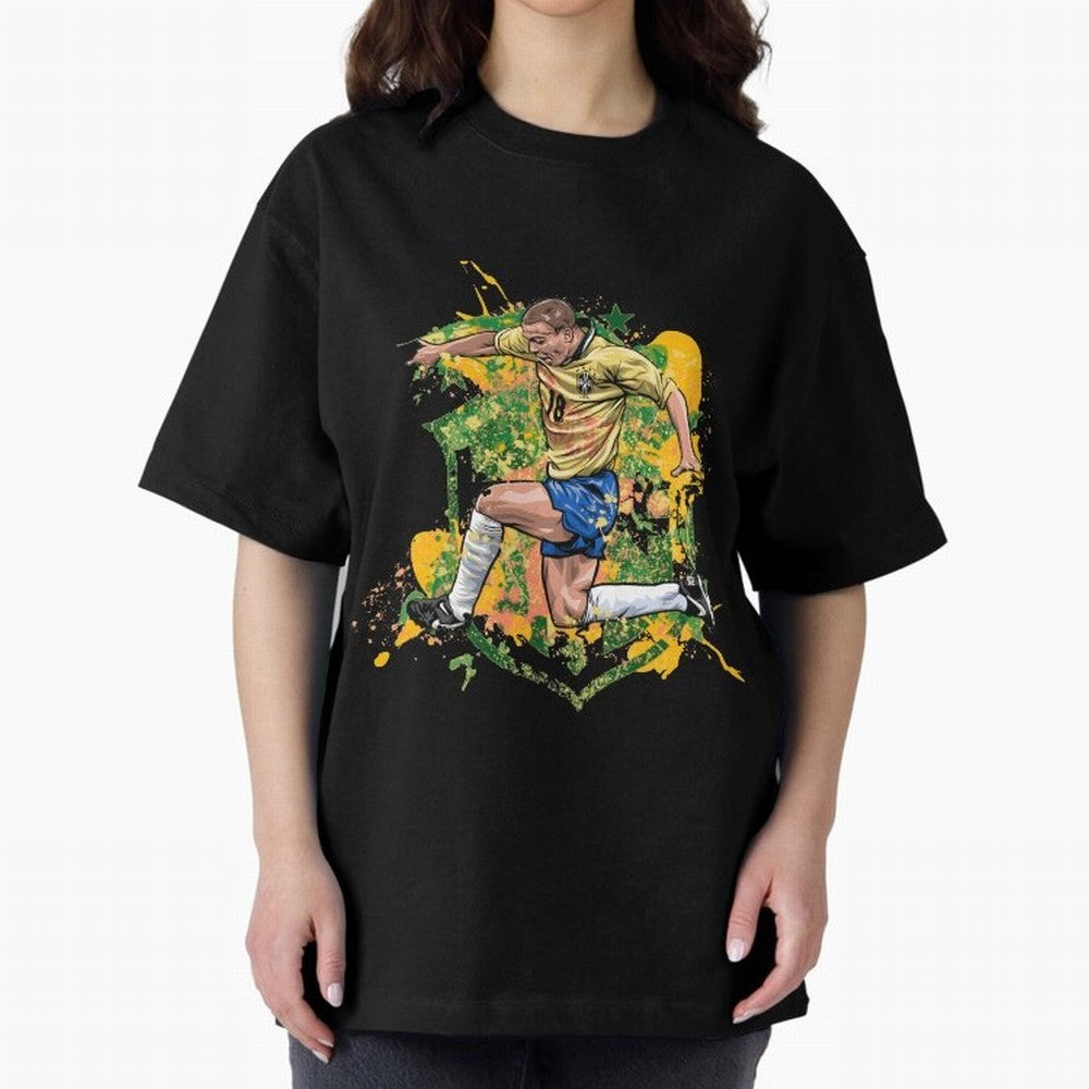 Ronaldo Nazario de Lima - Fenomeno do Brasil Oversized T-Shirt Turn Up for Global Football Passion for FIFA World Cup 2026 USA Canada Mexico, Connected to Haaland and Mbappe, Spain and Netherlands, Football History, Final Match Energy, Crowd Noise