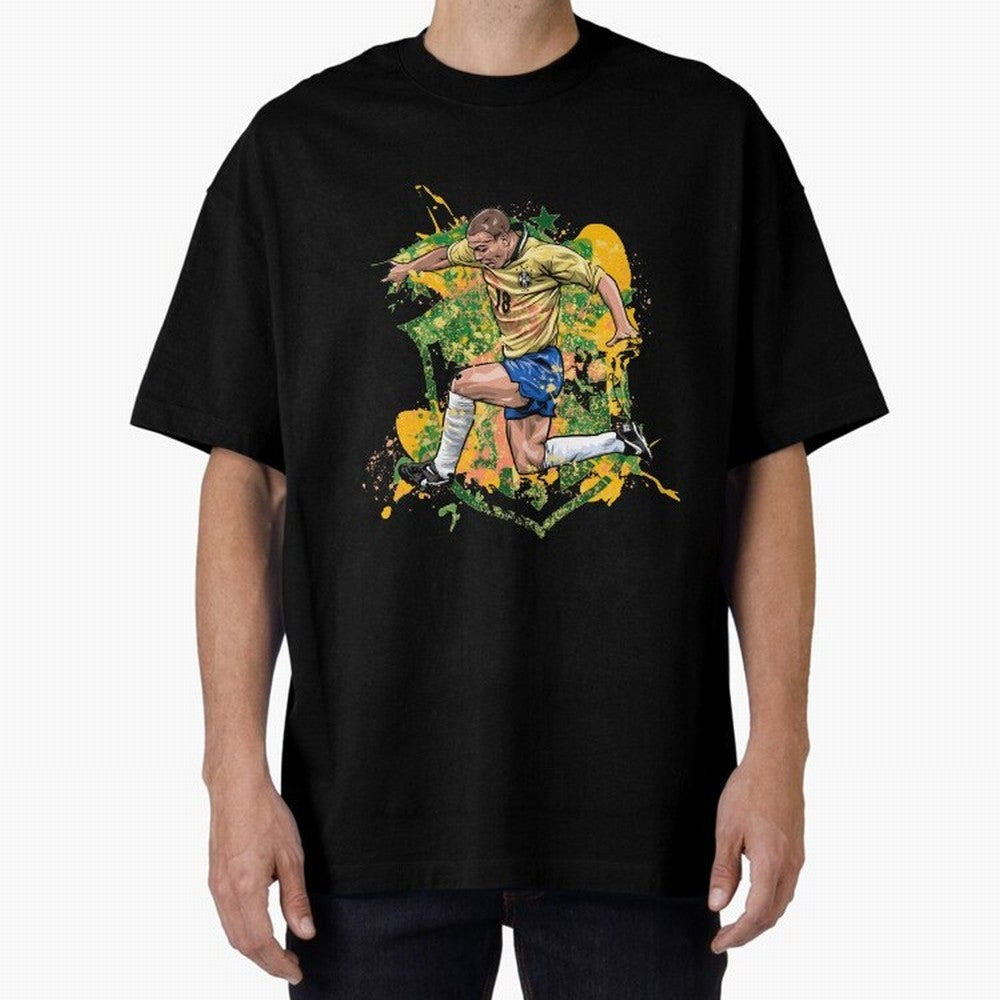 Ronaldo Nazario de Lima - Fenomeno do Brasil Oversized T-Shirt Turn Up for Global Football Passion for FIFA World Cup 2026 USA Canada Mexico, Connected to Haaland and Mbappe, Spain and Netherlands, Football History, Final Match Energy, Crowd Noise
