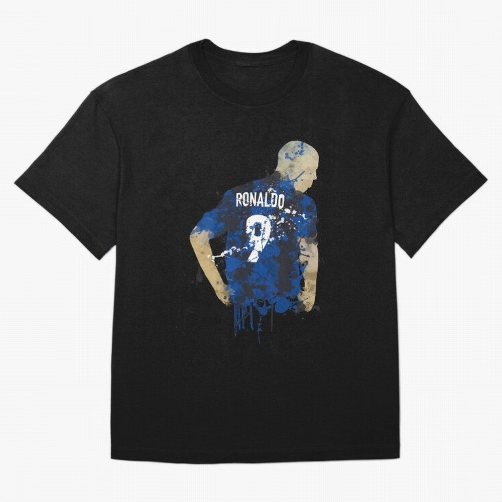 Ronaldo Number 9 Art Oversized T-Shirt Show Match Day Excitement for the FIFA World Cup 2026 Group Stage Journey through Messi, Neymar and Mbappe Highlights, Spain and Netherlands Pride, Fan Favorite Moments, National Team Passion, Big Match Drama