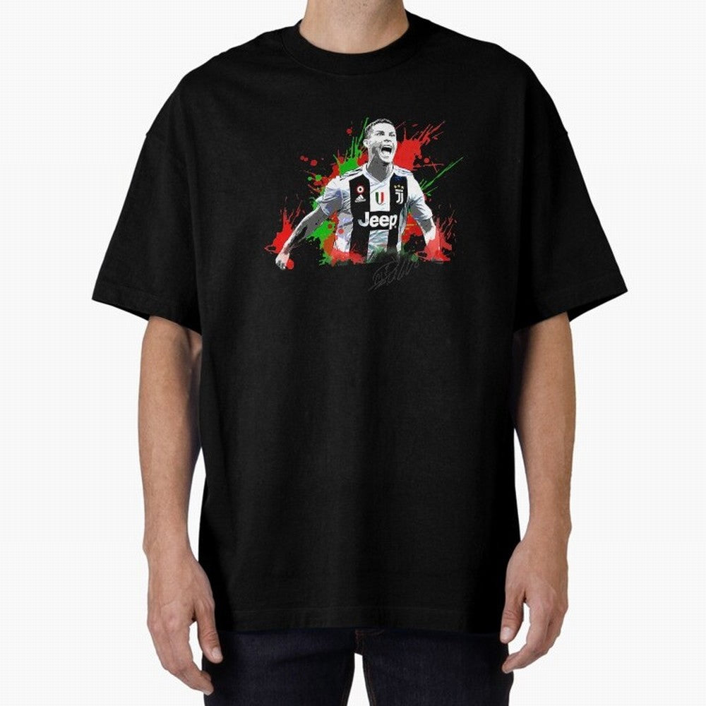 Cristiano Ronaldo Fan Oversized T-Shirt Celebrate Football Dreams Across FIFA World Cup 2026 Group Stage Celebrating Neymar, Haaland and Cristiano Ronaldo, Brazil, Portugal and Argentina Energy, Football Festival Excitement, Trophy Ambitions,