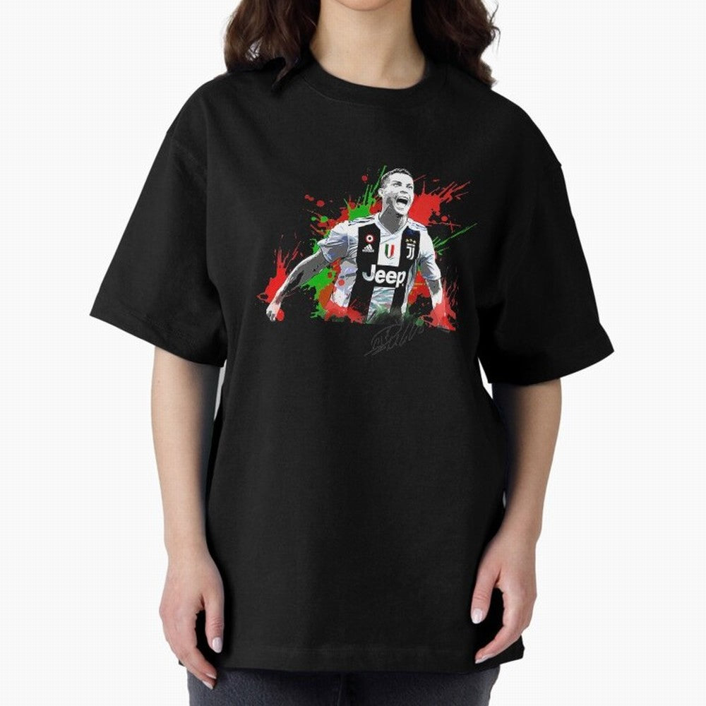 Cristiano Ronaldo Fan Oversized T-Shirt Celebrate Football Dreams Across FIFA World Cup 2026 Group Stage Celebrating Neymar, Haaland and Cristiano Ronaldo, Brazil, Portugal and Argentina Energy, Football Festival Excitement, Trophy Ambitions,